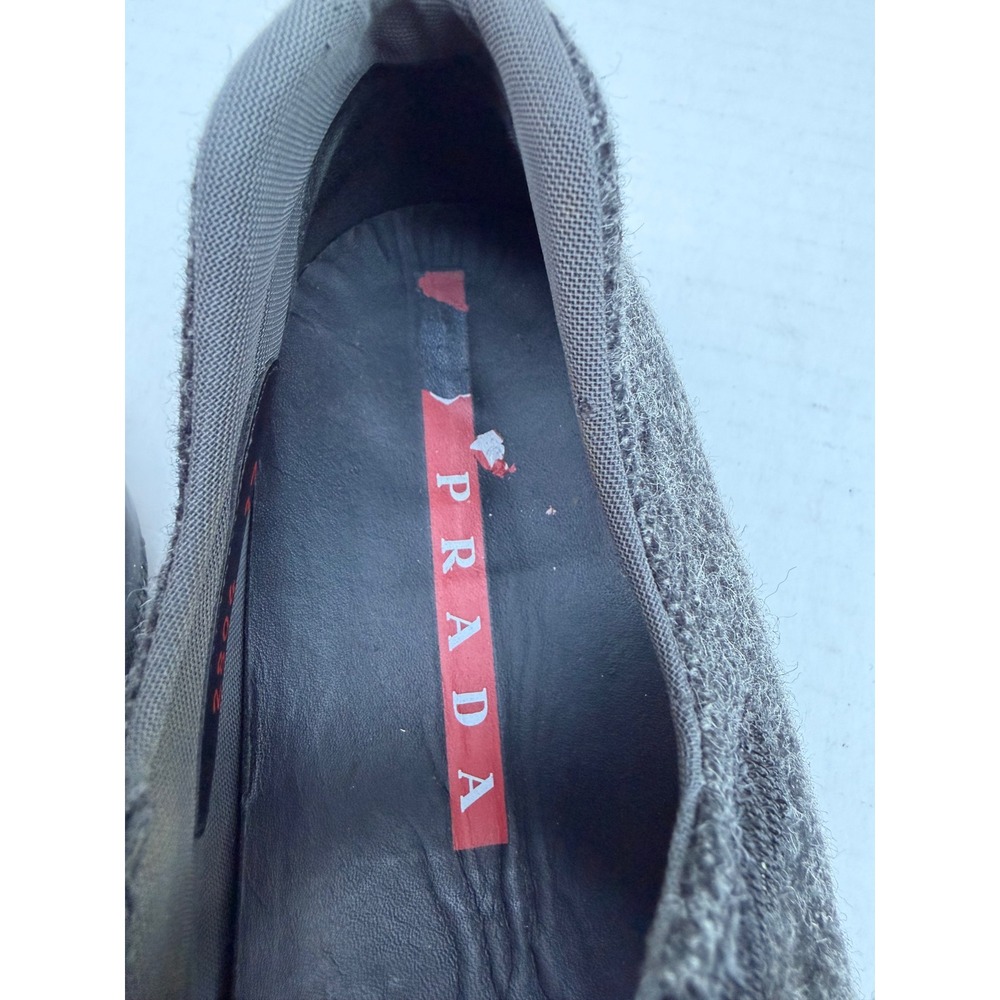 Vintage Y2K Prada Sport Mary Jane Wool Sneakers Grey Linea Rossa Vibram 2804 37 - Picture 12 of 15